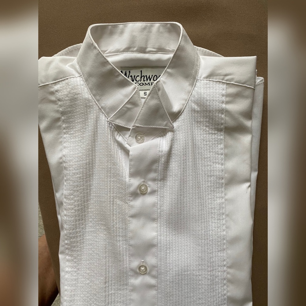 White Tuxedo shirt with wing tip collar